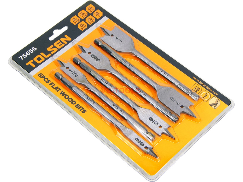 Picture of Tolsen flat wood 6pcs bits